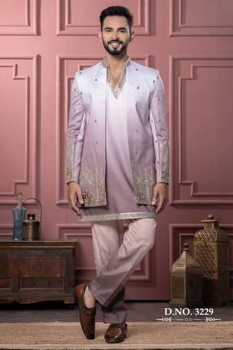 Pink shaded indowestern for men | premium men's ethnic wear