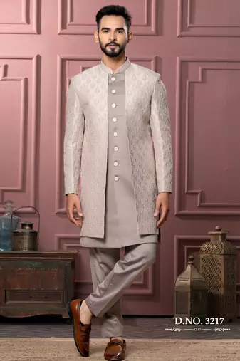 Pastel pink indowestern for men | premium men's ethnic wear