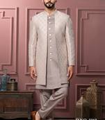 Pastel pink indowestern for men | premium men's ethnic wear