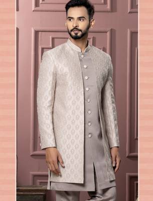 Pastel pink indowestern for men | premium men's ethnic wear 2