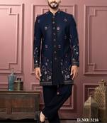 Blue indowestern for men | premium men's ethnic wear