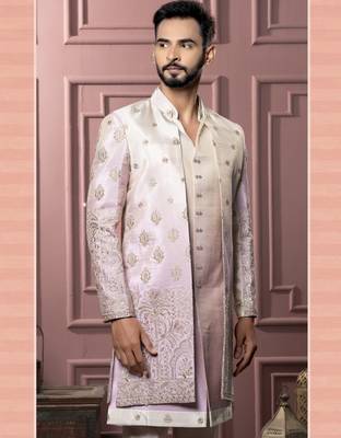 Pink open indowestern for men | premium men's ethnic wear 2