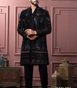 Black open indowestern for men | premium men's ethnic wear