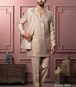 Beige open indowestern for men | premium men's ethnic wear
