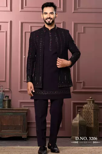 Wine open indowestern for men | premium men's ethnic wear