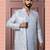 Sky blue v neck indowestern for men | premium men's ethnic wear