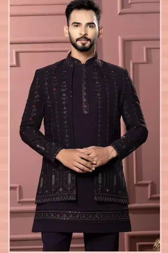 Wine open indowestern for men | premium men's ethnic wear