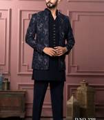 Blue open indowestern for men | men's ethnic wear