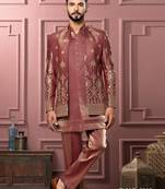 Rust open indowestern for men | premium men's ethnic wear