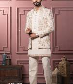 Beige open indowestern for men | men's ethnic wear