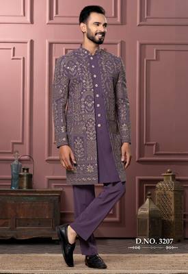 Purple indowestern for men | premium men's ethnic wear 2