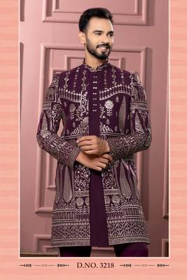 Wine indowestern for men | men's ethnic wear 1
