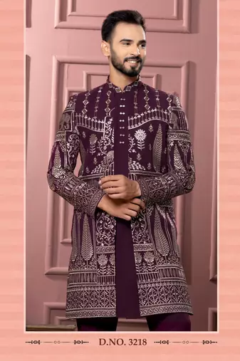 Wine indowestern for men | men's ethnic wear