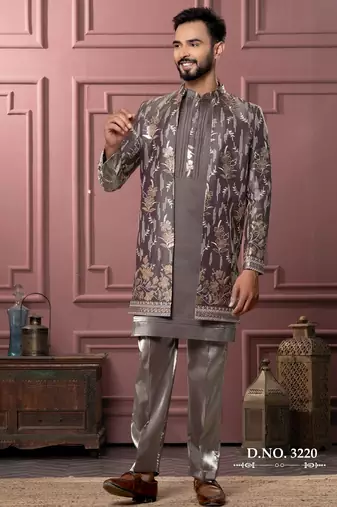Brownish pink indowestern for men | men's ethnic wear