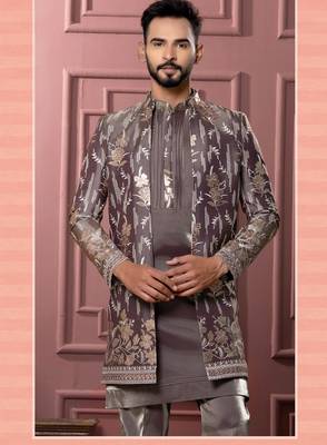 Brownish pink indowestern for men | men's ethnic wear 1