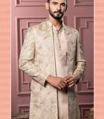 Beige open indowestern for men | men's ethnic wear
