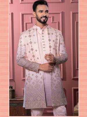 Brown open indowestern for men | premium men's ethnic wear 1
