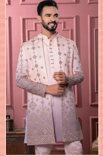 Brown open indowestern for men | premium men's ethnic wear