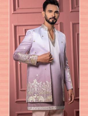 Pink shaded indowestern for men | premium men's ethnic wear 2