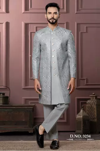 Pista green indowestern for men | premium men's ethnic wear