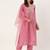 Women Pink Sequinned Yoke Design Kurta with Trousers & Dupatta