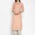 Women Peach-Coloured & Off-White Yoke Design Kurta with Palazzos