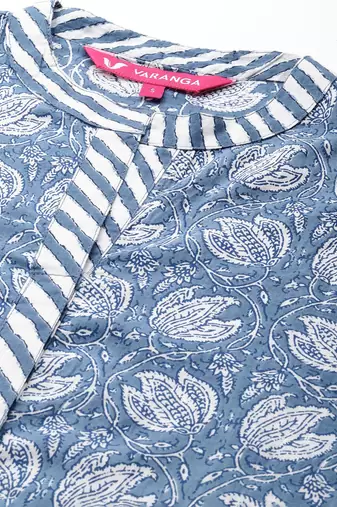 Floral Printed Pure Cotton Kurta With Trousers