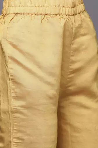 Women Mustard Yellow Ethnic Motifs Embroidered Gotta Patti Kurta with Trousers & With Dupatta