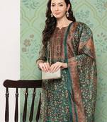 Women Ethnic Motifs Printed Regular Chanderi Cotton Kurta with Trousers & Dupatta