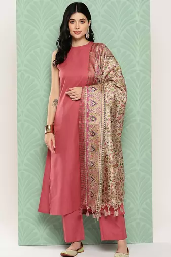Women Regular Kurta with Trousers & With Dupatta