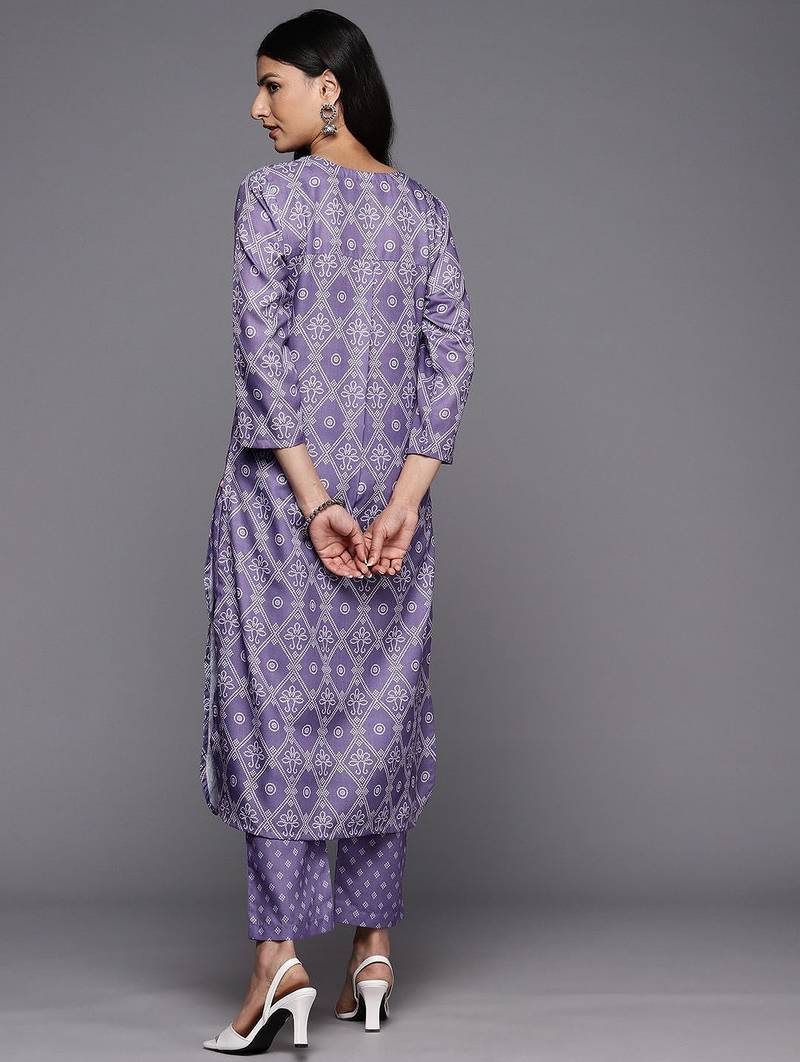 Bandhani Printed Kurta With Trousers