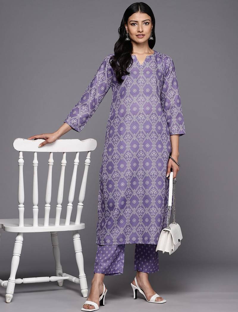 Bandhani Printed Kurta With Trousers