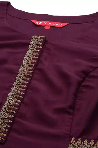 Ethnic Motifs Zari Embroidered Regular Kurta With Trousers & Dupatta