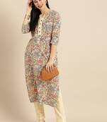 Women Sea Green & Mustard Yellow Printed Kurta with Trousers