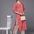 Women Peach-Coloured Pure Cotton Ethnic Motifs Printed Kurta with Trousers