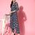 Women Floral Printed Empire Silk Georgette Kurta with Trousers