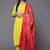Women Lime Green Yoke Design Thread Work Kurta with Trousers & Dupatta