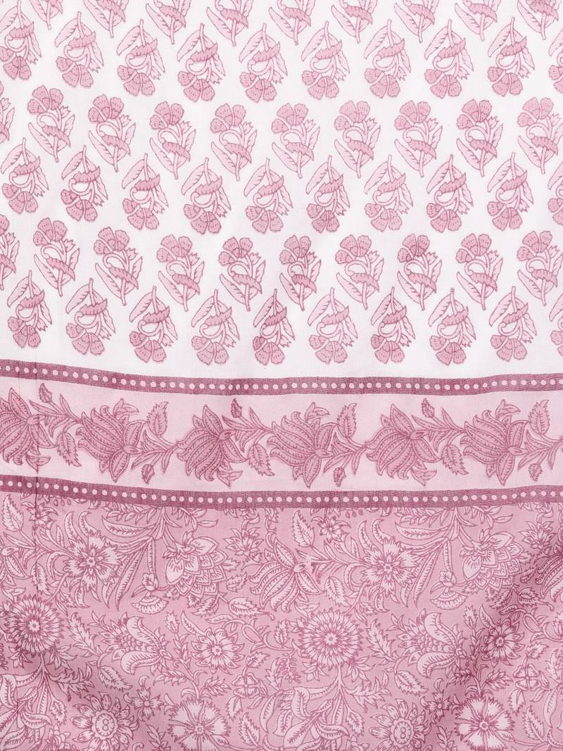 Floral Printed Pure Cotton Kurta with Trousers & With Dupatta