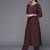 Women Burgundy Floral Embroidered Sequinned Kurta with Trousers & Dupatta