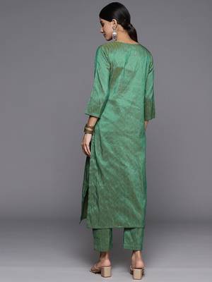Women Ethnic Motifs Embroidered Regular Kurta with Trousers 5