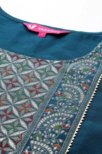 Ethnic Motifs Yoke Design Gotta Patti Kurta with Trousers & Dupatta