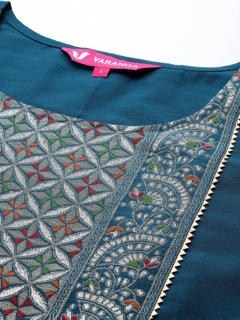 Ethnic Motifs Yoke Design Gotta Patti Kurta with Trousers & Dupatta