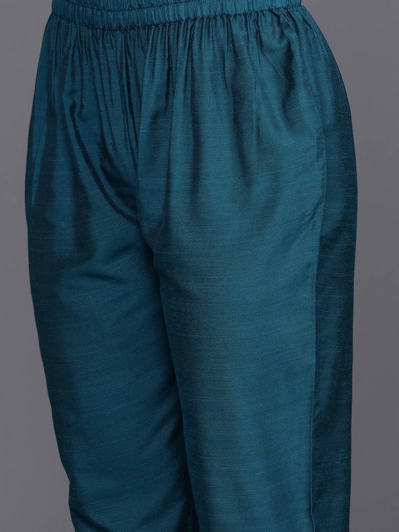 Ethnic Motifs Yoke Design Gotta Patti Kurta with Trousers & Dupatta