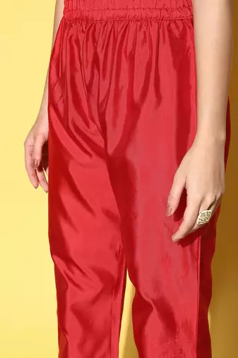 Ethnic Motifs Woven Design Kurta With Trousers & Dupatta