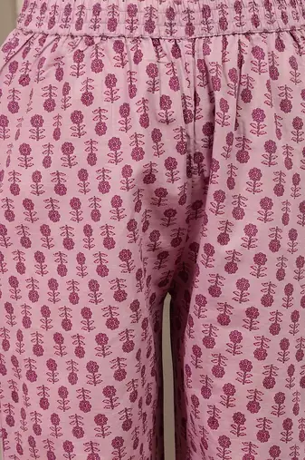 Floral Printed Regular Gotta Patti Pure Cotton Kurta With Trousers & Dupatta