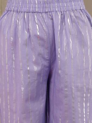 Striped Halter Neck Pure Cotton Straight Kurta & Trouser With Dupatta 3