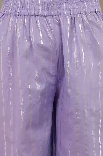 Striped Halter Neck Pure Cotton Straight Kurta & Trouser With Dupatta