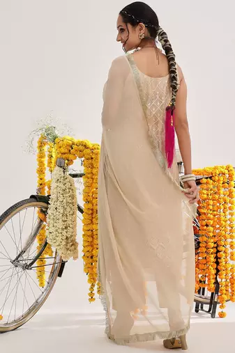 Ethnic Motifs Embroidered Sequinned Kurta & Trousers With Dupatta
