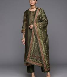 Women Ethnic Motifs Printed Chanderi Silk Kurta with Trousers & With Dupatta
