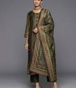 Women Ethnic Motifs Printed Chanderi Silk Kurta with Trousers & With Dupatta